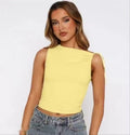 Yellow Sleeveless Fitted Top
