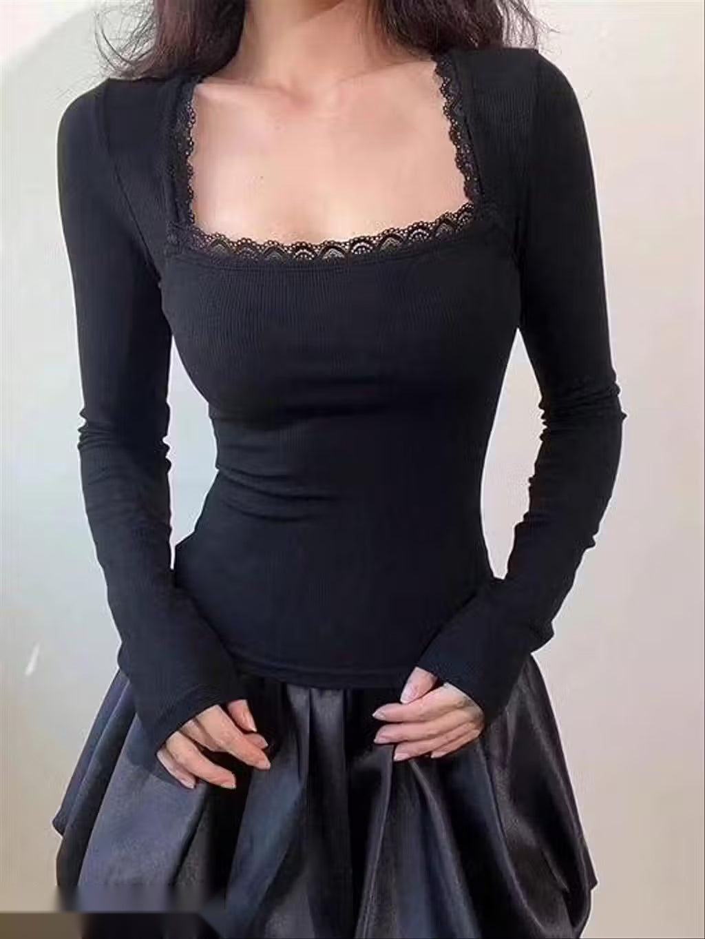 Luna Lace Square Neck Top