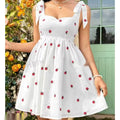 Berry Bliss White Swing Dress