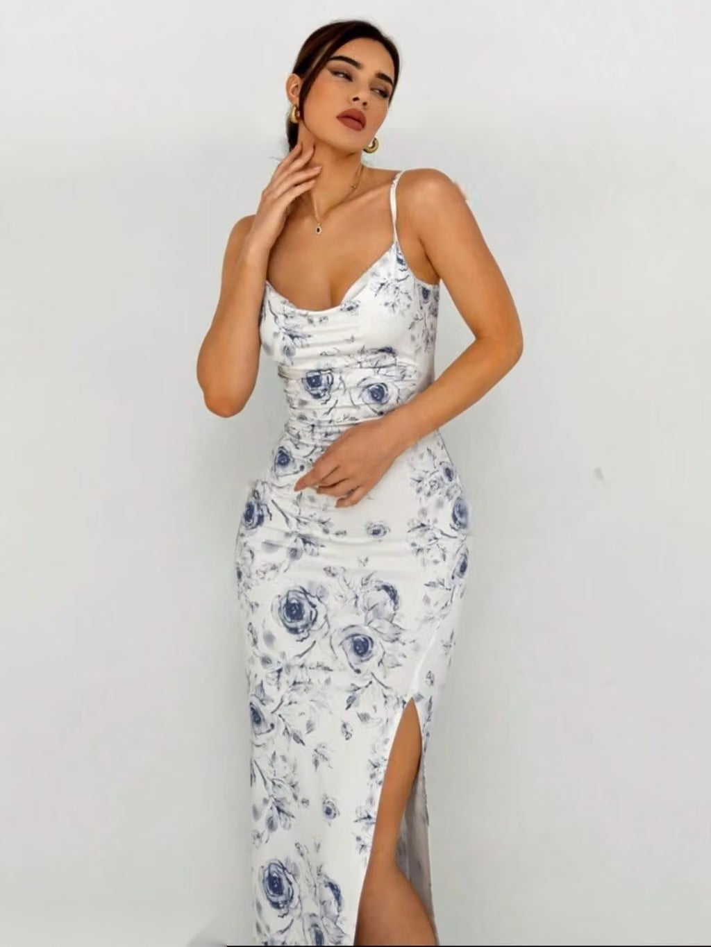 Printed Sleeveless Midi Dress