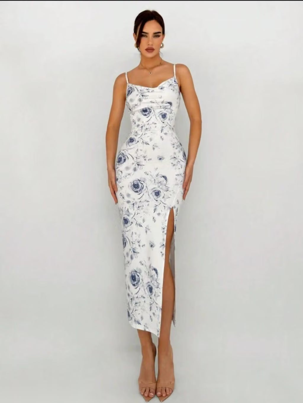 Printed Sleeveless Midi Dress