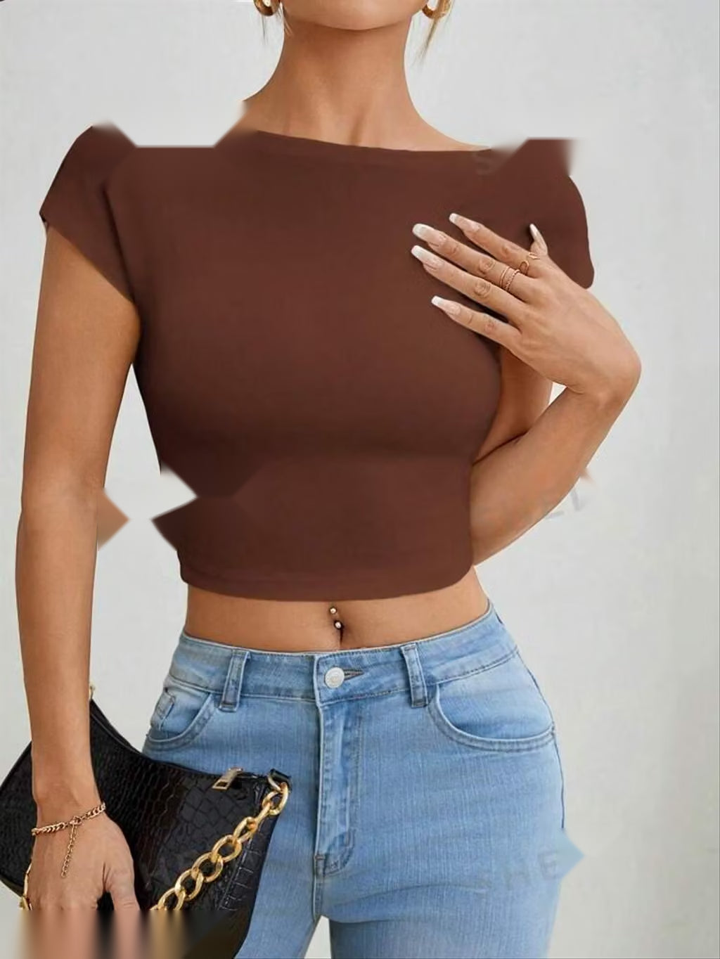 Mocha Muse Backless Top