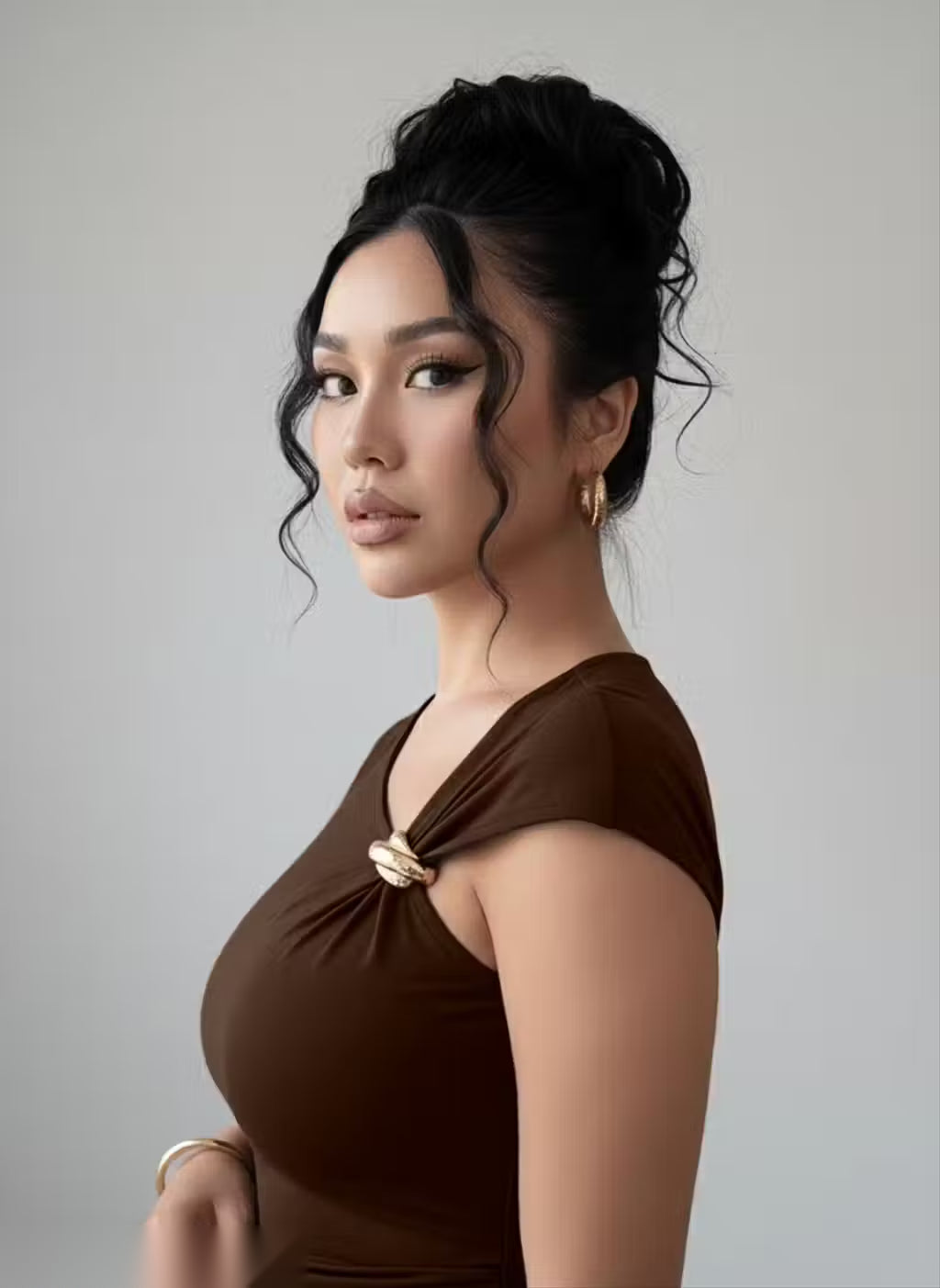 Golden Edge Asymmetric Crop Top