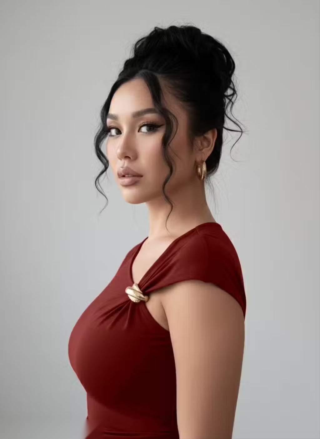 Golden Edge Asymmetric Crop Top