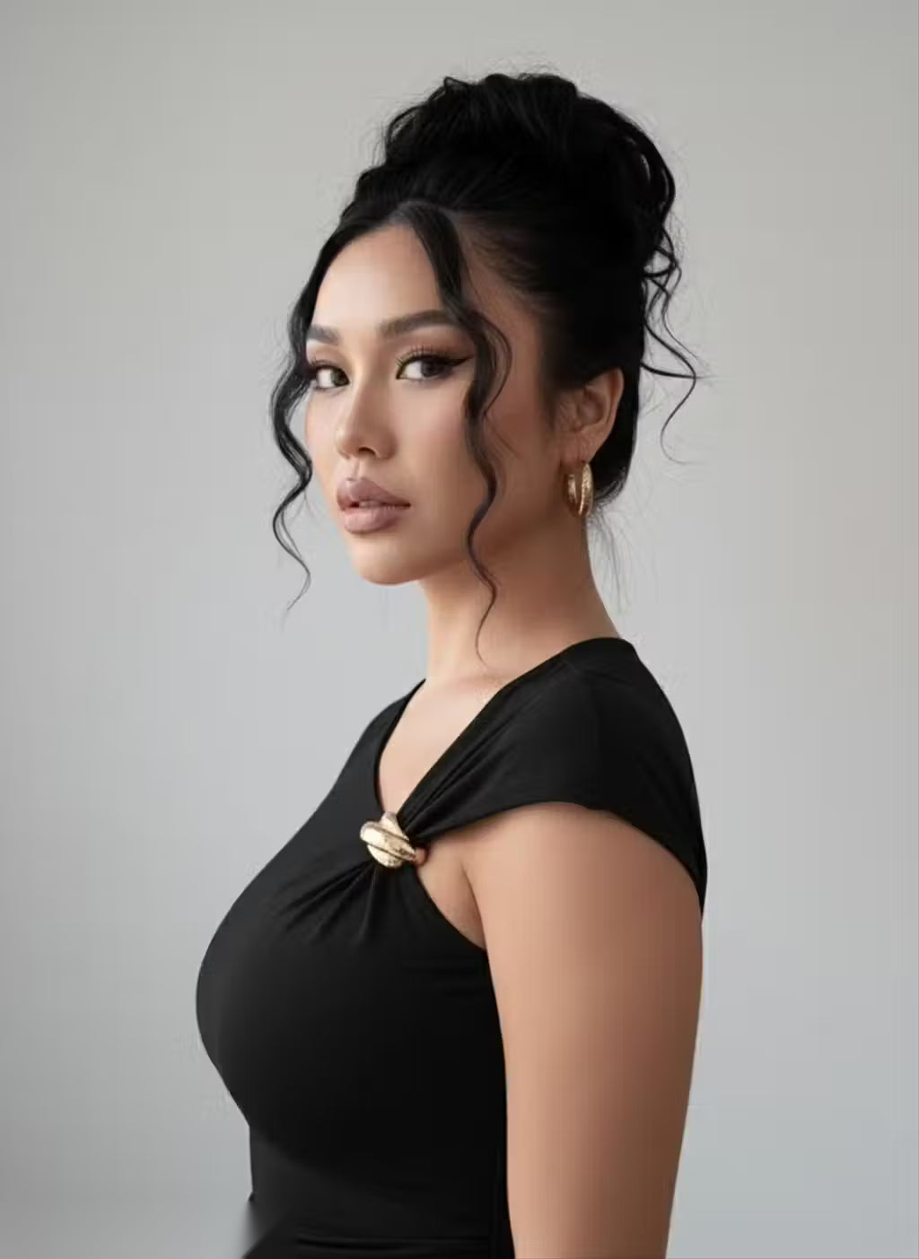 Golden Edge Asymmetric Crop Top